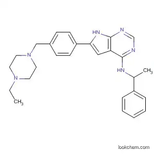 Molecular Structure of 922147-07-7 (7H-Pyrrolo[2,3-d]pyrimidin-4-amine,
6-[4-[(4-ethyl-1-piperazinyl)methyl]phenyl]-N-(1-phenylethyl)-)