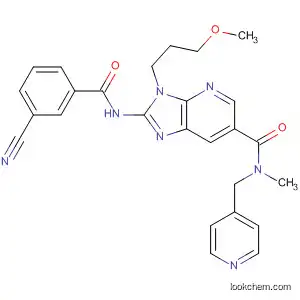 Molecular Structure of 927184-33-6 (3H-Imidazo[4,5-b]pyridine-6-carboxamide,
2-[(3-cyanobenzoyl)amino]-3-(3-methoxypropyl)-N-methyl-N-(4-pyridinyl
methyl)-)