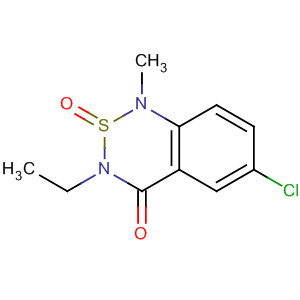 Molecular Structure of 4999-45-5 (1H-2,1,3-Benzothiadiazin-4(3H)-one, 6-chloro-3-ethyl-1-methyl-,
2-oxide)