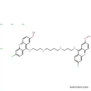 Molecular Structure of 59962-51-5 (1,4-Butanediamine,
N,N'-bis[3-[(6-chloro-2-methoxy-9-acridinyl)amino]propyl]-,
tetrahydrochloride)