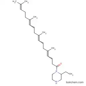 Molecular Structure of 97683-21-1 (Piperazine,
2-ethyl-1-(5,9,13,17-tetramethyl-1-oxo-4,8,12,16-octadecatetraenyl)-)