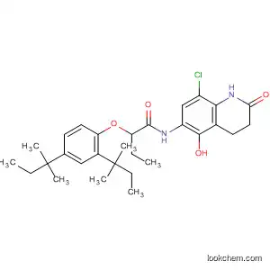 Molecular Structure of 101849-39-2 (Butanamide,
2-[2,4-bis(1,1-dimethylpropyl)phenoxy]-N-(8-chloro-1,2,3,4-tetrahydro-5
-hydroxy-2-oxo-6-quinolinyl)-)