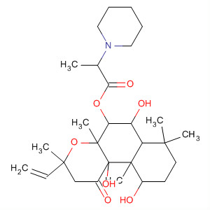 Molecular Structure of 111124-61-9 (1-Piperidineacetic acid, a-methyl-,
3-ethenyldodecahydro-6,10,10b-trihydroxy-3,4a,7,7,10a-pentamethyl-1-
oxo-1H-naphtho[2,1-b]pyran-5-yl ester)