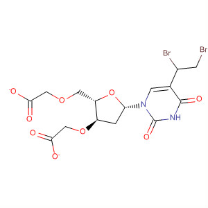 Molecular Structure of 114882-40-5 (Uridine, 2'-deoxy-5-(1,2-dibromoethyl)-, 3',5'-diacetate)