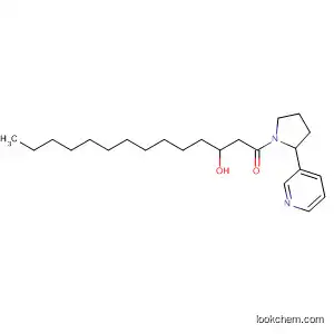 Molecular Structure of 115849-85-9 (Pyrrolidine, 1-(3-hydroxy-1-oxotetradecyl)-2-(3-pyridinyl)-)