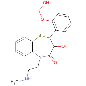 Molecular Structure of 115864-20-5 (1,5-Benzothiazepin-4(5H)-one,
2,3-dihydro-3-hydroxy-2-(hydroxymethoxyphenyl)-5-[2-(methylamino)eth
yl]-)