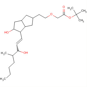 Molecular Structure of 115901-31-0 (Acetic acid,
[2-[1,3a,4,5,6,6a-hexahydro-5-hydroxy-6-(3-hydroxy-4-methyl-1-octenyl)
-2-pentalenyl]ethoxy]-, 1,1-dimethylethyl ester)
