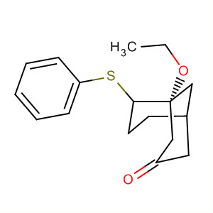 Bicyclo[3.3.1]nonan-3-one, 1-ethoxy-8-(phenylthio)-, endo-