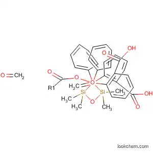 Molecular Structure of 116422-32-3 (Benzoic acid,
4,4'-[(1,1,3,3-tetramethyl-1,3-disiloxanediyl)bis(methyleneoxy)]bis-,
diphenyl ester)