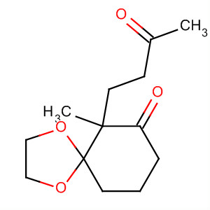 Molecular Structure of 129156-19-0 (1,4-Dioxaspiro[4.5]decan-7-one, 6-methyl-6-(3-oxobutyl)-)