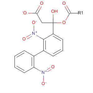 Molecular Structure of 138975-93-6 (Benzenemethanol, 2-nitro-a-(2-nitrophenyl)-, acetate (ester))