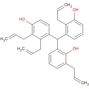 Molecular Structure of 139890-62-3 (Phenol,
[[hydroxy(2-propenyl)phenyl][2-hydroxy-3-(2-propenyl)phenyl]methyl]di(2
-propenyl)-)
