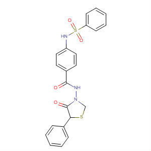 Benzamide, N-(4-oxo-5-phenyl-3-thiazolidinyl)-4-[(phenylsulfonyl)amino]-