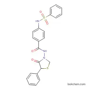 Molecular Structure of 141937-19-1 (Benzamide,
N-(4-oxo-5-phenyl-3-thiazolidinyl)-4-[(phenylsulfonyl)amino]-)