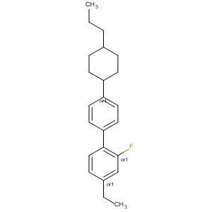 Molecular Structure of 102364-53-4 (1,1'-Biphenyl, 4-ethyl-2-fluoro-4'-(4-propylcyclohexyl)-, trans-)