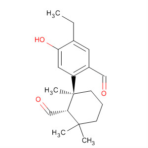 Molecular Structure of 126026-41-3 (Benzaldehyde,
5-ethyl-2-[(1S,2S)-2-formyl-1,3,3-trimethylcyclohexyl]-4-hydroxy-)
