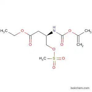 Molecular Structure of 142253-24-5 (Butanoic acid,
4-[(methylsulfonyl)oxy]-3-[[(2-propenyloxy)carbonyl]amino]-, ethyl ester,
(R)-)