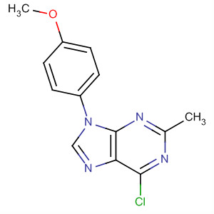 Molecular Structure of 142287-75-0 (9H-Purine, 6-chloro-9-(4-methoxyphenyl)-2-methyl-)