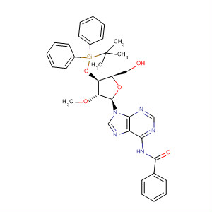 Molecular Structure of 191786-97-7 (Adenosine,
N-benzoyl-3'-O-[(1,1-dimethylethyl)diphenylsilyl]-2'-O-methyl-)