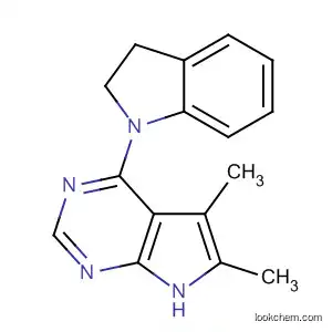 Molecular Structure of 194409-95-5 (1H-Pyrrolo[2,3-d]pyrimidine, 4-(2,3-dihydro-1H-indol-1-yl)-5,6-dimethyl-)