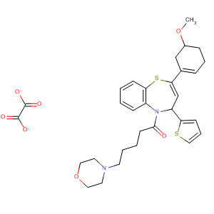 Molecular Structure of 194469-61-9 (1,5-Benzothiazepine,
2,3,4,5-tetrahydro-2-(3-methoxyphenyl)-5-[5-(4-morpholinyl)-1-oxopentyl
]-4-(2-thienyl)-, ethanedioate (1:1))