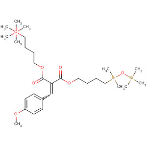 Molecular Structure of 194663-94-0 (Propanedioic acid, [(4-methoxyphenyl)methylene]-,
bis[4-(pentamethyldisiloxanyl)butyl] ester)