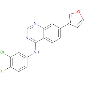 Molecular Structure of 194851-13-3 (4-Quinazolinamine, N-(3-chloro-4-fluorophenyl)-7-(3-furanyl)-)