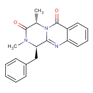 Molecular Structure of 194925-87-6 (2H-Pyrazino[2,1-b]quinazoline-3,6(1H,4H)-dione,
2,4-dimethyl-1-(phenylmethyl)-, (1R,4S)-)
