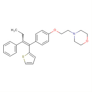 Molecular Structure of 194935-48-3 (Morpholine, 4-[2-[4-[2-phenyl-1-(2-thienyl)-1-butenyl]phenoxy]ethyl]-, (E)-)