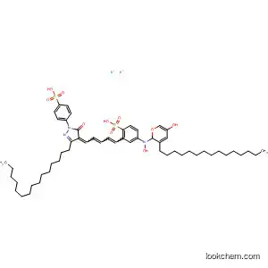 Molecular Structure of 194942-42-2 (Benzenesulfonic acid,
4-[4,5-dihydro-4-[5-[5-hydroxy-3-pentadecyl-1-(4-sulfophenyl)-1H-pyraz
ol-4-yl]-2,4-pentadienylidene]-5-oxo-3-pentadecyl-1H-pyrazol-1-yl]-,
dipotassium salt)