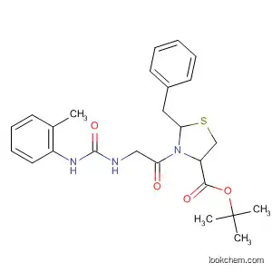 Molecular Structure of 195002-26-7 (4-Thiazolidinecarboxylic acid,
3-[[[(methylphenylamino)carbonyl]amino]acetyl]-2-(phenylmethyl)-,
1,1-dimethylethyl ester, (4R)-)