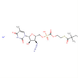 Thymidine, 3'-azido-3'-deoxy-, 5'-[hydrogen [[2-[(2,2-dimethyl-1-oxopropyl)thio]ethoxy]carbonyl]phosphonate], monosodium salt
