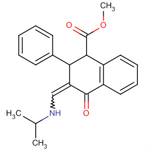 Molecular Structure of 195149-50-9 (1-Naphthalenecarboxylic acid,
1,2,3,4-tetrahydro-3-[[(1-methylethyl)amino]methylene]-4-oxo-2-phenyl-,
methyl ester)