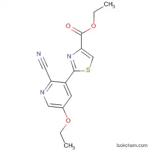 Molecular Structure of 195155-58-9 (4-Thiazolecarboxylic acid, 2-(2-cyano-5-ethoxy-3-pyridinyl)-, ethyl ester)