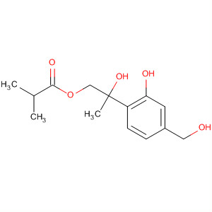 Molecular Structure of 195255-45-9 (Propanoic acid, 2-methyl-,
2-hydroxy-2-[2-hydroxy-4-(hydroxymethyl)phenyl]propyl ester)
