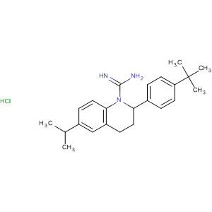 Molecular Structure of 195436-92-1 (1(2H)-Quinolinecarboximidamide,
2-[4-(1,1-dimethylethyl)phenyl]-3,4-dihydro-6-(1-methylethyl)-,
monohydrochloride)