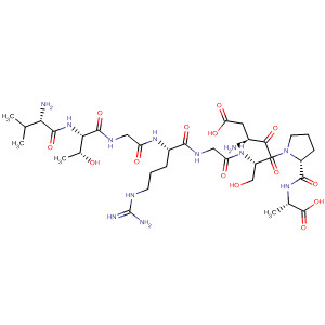 Molecular Structure of 128858-11-7 (L-Alanine,
L-valyl-L-threonylglycyl-L-arginylglycyl-L-a-aspartyl-L-seryl-L-prolyl-)