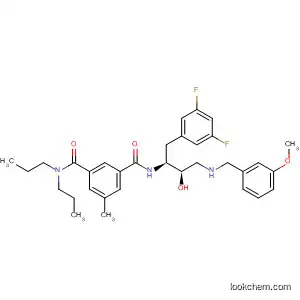 Molecular Structure of 388062-16-6 (1,3-Benzenedicarboxamide,
N'-[(1S,2R)-1-[(3,5-difluorophenyl)methyl]-2-hydroxy-3-[[(3-methoxyphen
yl)methyl]amino]propyl]-5-methyl-N,N-dipropyl-)