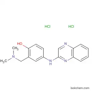 Molecular Structure of 404338-37-0 (Phenol, 2-[(dimethylamino)methyl]-4-(2-quinoxalinylamino)-,
dihydrochloride)