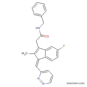 Molecular Structure of 454452-35-8 (1H-Indene-3-acetamide,
5-fluoro-2-methyl-N-(phenylmethyl)-1-(3-pyridazinylmethylene)-, (1Z)-)