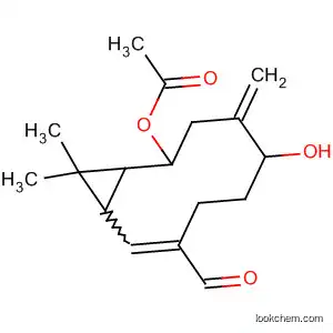 Molecular Structure of 591754-63-1 (Bicyclo[8.1.0]undec-2-ene-3-carboxaldehyde,
9-(acetyloxy)-6-hydroxy-11,11-dimethyl-7-methylene-)