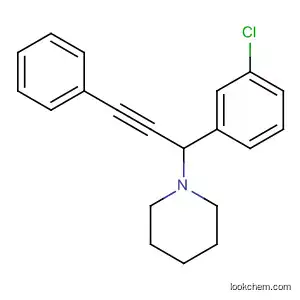 Molecular Structure of 592521-50-1 (Piperidine, 1-[1-(3-chlorophenyl)-3-phenyl-2-propynyl]-)