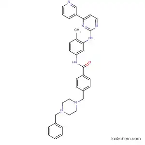 Molecular Structure of 593281-61-9 (Benzamide,
N-[4-methyl-3-[[4-(3-pyridinyl)-2-pyrimidinyl]amino]phenyl]-4-[[4-(phenyl
methyl)-1-piperazinyl]methyl]-)