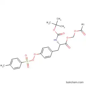 Molecular Structure of 596094-12-1 (L-Tyrosine, N-[(1,1-dimethylethoxy)carbonyl]-, methyl ester,
4-methylbenzenesulfonate (ester))