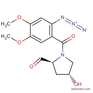 Molecular Structure of 596807-04-4 (2-Pyrrolidinecarboxaldehyde,
1-(2-azido-4,5-dimethoxybenzoyl)-4-hydroxy-, (2S,4R)-)