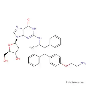 Molecular Structure of 596808-59-2 (Guanosine,
N-[(2E)-3-[4-(2-aminoethoxy)phenyl]-1-methyl-2,3-diphenyl-2-propenyl]-
2'-deoxy-)