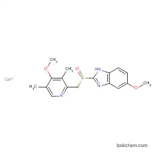 Molecular Structure of 161796-85-6 (1H-Benzimidazole,
5-methoxy-2-[(S)-[(4-methoxy-3,5-dimethyl-2-pyridinyl)methyl]sulfinyl]-,
calcium salt)