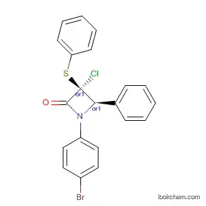 Molecular Structure of 598297-27-9 (2-Azetidinone, 1-(4-bromophenyl)-3-chloro-4-phenyl-3-(phenylthio)-,
(3R,4R)-rel-)