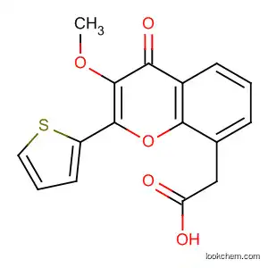 4H-1-Benzopyran-8-acetic acid, 3-methoxy-4-oxo-2-(2-thienyl)-