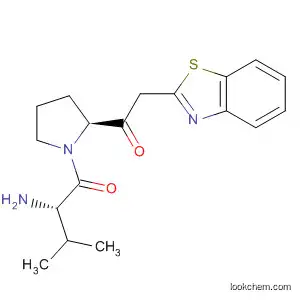 Molecular Structure of 600169-12-8 (Pyrrolidine,
1-[(2S)-2-amino-3-methyl-1-oxobutyl]-2-(benzothiazolylacetyl)-, (2S)-)